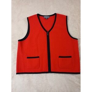 Herman Geist Wool Vest Women size XXL Red Black EUC